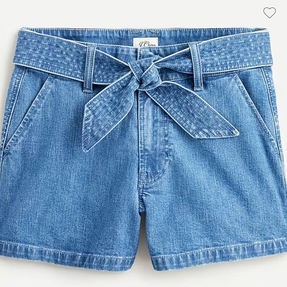 J CREW DENIM BOW TIE UP SHORTS - Picture 1 of 6